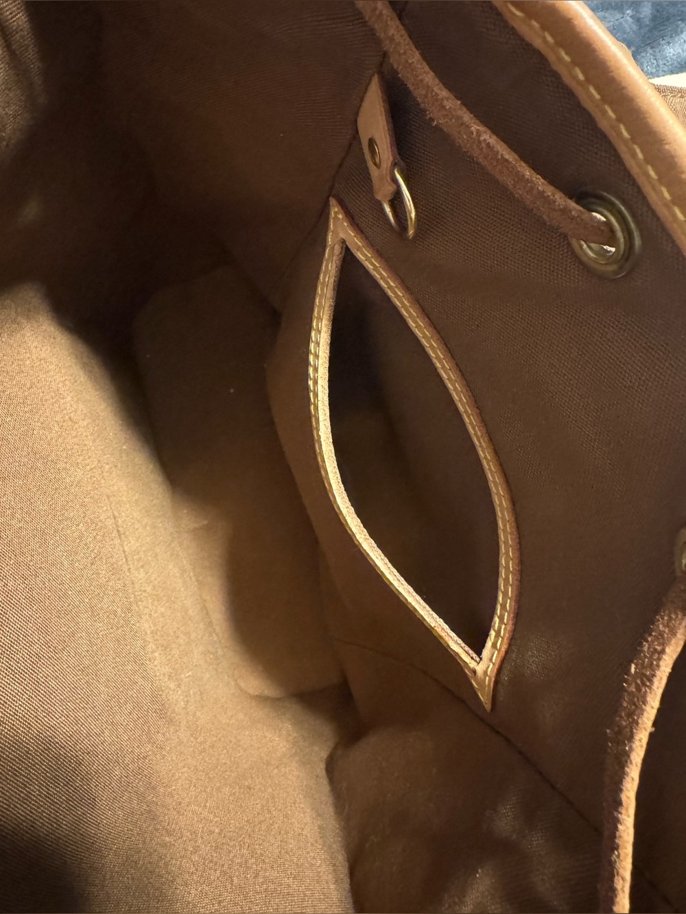 Louis Vuitton Monogram Canvas Drawstring Backpack with Tan Trim - Picture 10 of 15